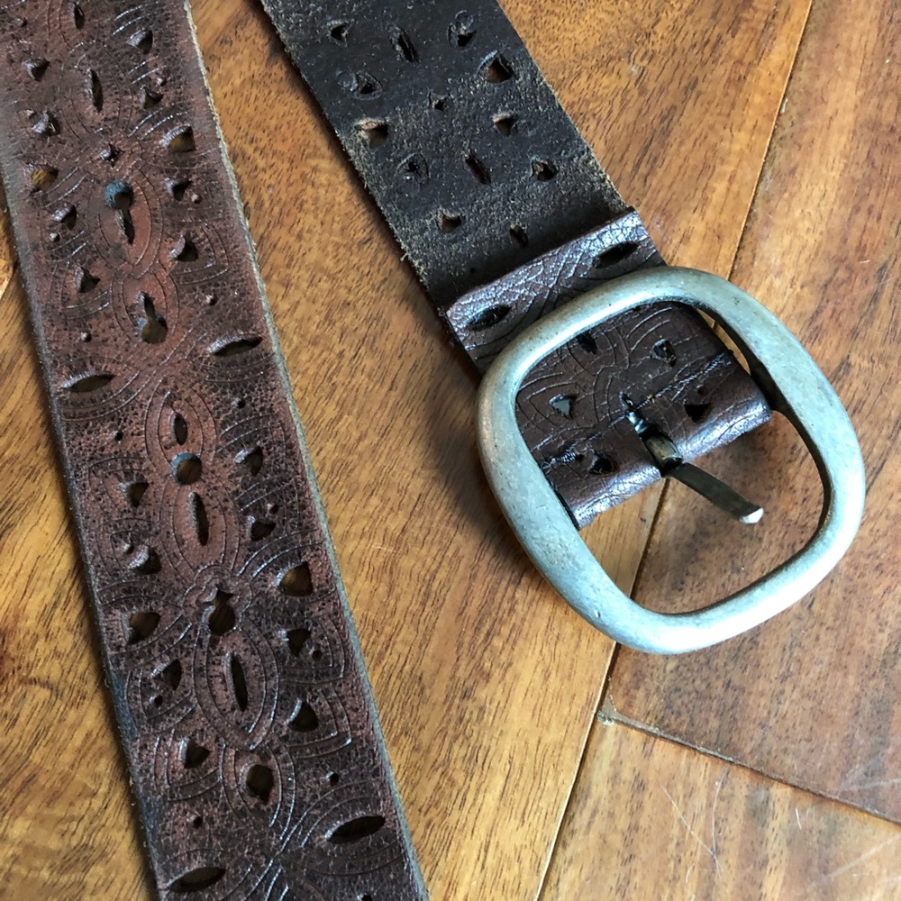 Distressed Soft Leather Brown Belt
